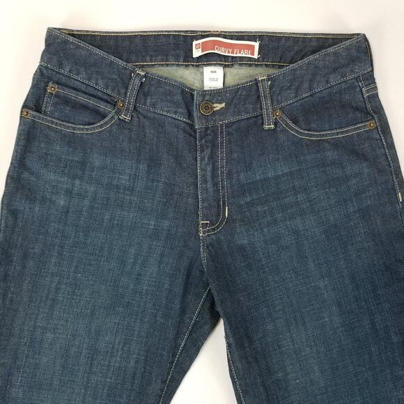GAP Jeans Womens 10R Blue Curvy Flare Bootcut Stretch Denim Mid Rise 32x33 - Picture 4 of 10